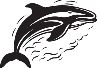 Soaring Seas Whale Icon in Vector Wave Whisperer Iconic Emblem with Whale
