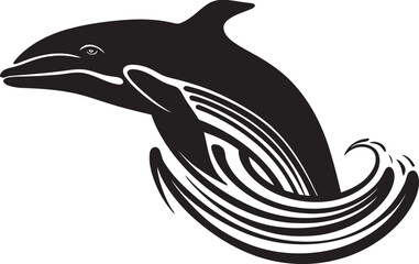 Celestial Cetacean Vector Emblematic Icon Soaring Seas Whale Icon in Vector