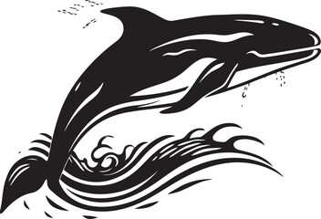 Maritime Melody Vector Whale Icon Design Tranquil Tide Iconic Emblematic Whale