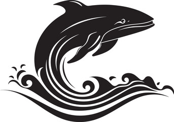 Aqua Allegiance Emblematic Iconic Whale Oceanic Opus Vector Whale Symbol Design