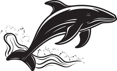 Cresting Currents Iconic Whale Emblem Maritime Melody Vector Whale Icon Emblem
