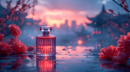 luxury perfume bottle, mockup, minimalist, ultra realistic