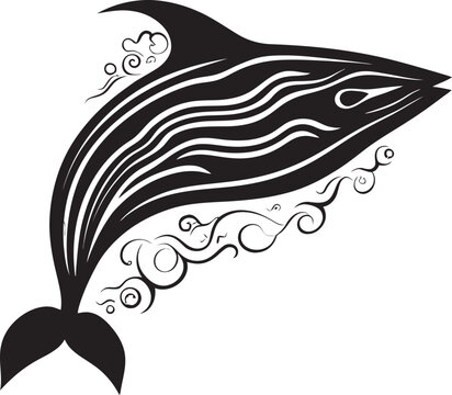 Oceanic Odyssey Iconic Whale Graphic Emblem Aquatic Majesty Vector Logo Featuring a Whale
