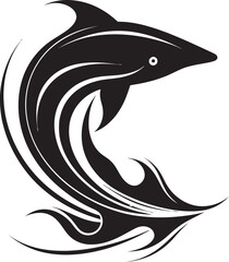 Whalesong Symphony Emblematic Icon Design Blue Serenade Iconic Whale Logo