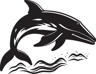 Oceanic Opulence Vector Whale Emblem Whalesong Symphony Emblematic Icon Design