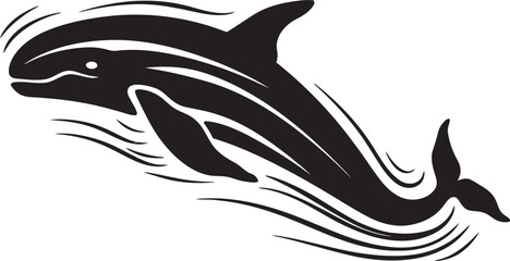 Azure Aura Vector Logo Symbol Cresting Waves Emblematic Whale Graphics