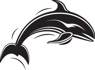 Cresting Waves Emblematic Whale Graphics Tranquil Tide Iconic Vector Icon