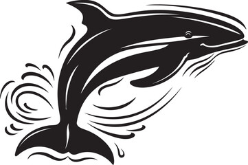 Ocean Oracle Whale Symbol Emblem Tidal Triumph Vector Emblem Design