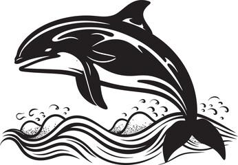 Tidal Triumph Vector Emblem Design Aqua Allegiance Emblematic Whale Logo