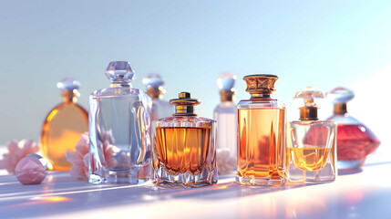 3d rendering of luxury perfume bottle, mockup, minimalist, ultra realistic - obrazy, fototapety, plakaty