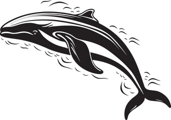 Marine Monarch Whale Design Icon Nautical Nobility Vector Logo with a Whale