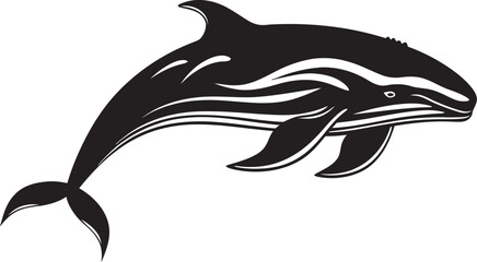 Sea Sovereign Whale Vector Emblem Design Celestial Cetacean Iconic Whale Graphic