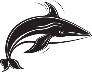 Oceanic Odyssey Iconic Whale Graphic Emblem Aquatic Majesty Vector Logo Featuring a Whale