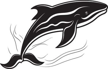 Aquatic Majesty Vector Logo Featuring a Whale Marine Monarch Whale Design Icon