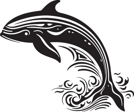 Celestial Cetacean Iconic Whale Graphic Maritime Magnificence Vector Logo with a Whale