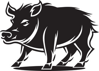 Wild Boar Fury Emblematic Logo Graphics Tusked Thunder Vector Boar Icon