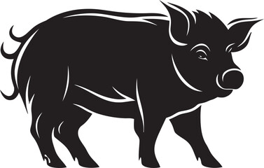 Ferocious Front Iconic Boar Emblem Graphics Tusker Tempest Wild Boar Vector Icon