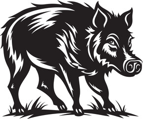 Feral Frenzy Iconic Boar Symbol Emblem Boar Brawn Wild Boar Vector Emblem