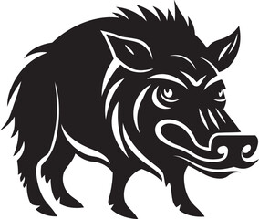 Ferine Force Wild Boar Icon Graphics Untamed Tusk Boar Vector Design