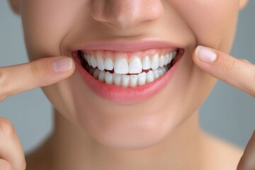 Elderly woman with a radiant smile showcasing her straight healthy teeth