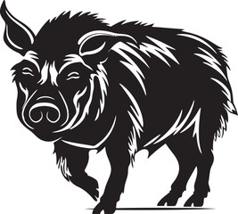 Feral Frenzy Iconic Logo with Boar Thunderhoof Tusker Vector Boar Icon Graphics