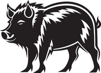 Tribal Tusk Emblematic Logo with Boar Boar Blaze Iconic Boar Emblem Graphics