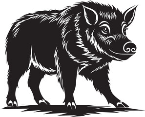 Rampant Roar Iconic Boar Symbol Design Tusker Torrent Wild Boar Emblem Graphics