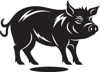 Feral Frenzy Iconic Logo with Wild Boar Tusked Thunder Vector Boar Logo Design
