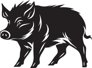 Tusked Thunder Vector Boar Logo Design Rampaging Razorback Emblematic Logo with Boar