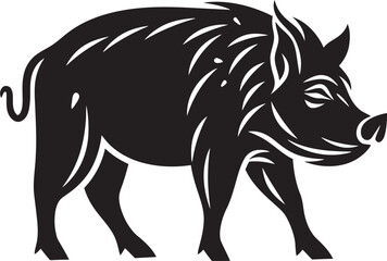 Primal Fury Boar Vector Graphics Tusked Titan Emblematic Boar Icon Design