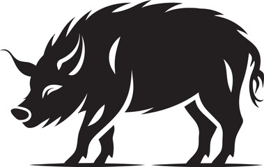Boar Blaze Emblematic Logo with Wild Boar Beastly Boar Vector Boar Icon Graphics