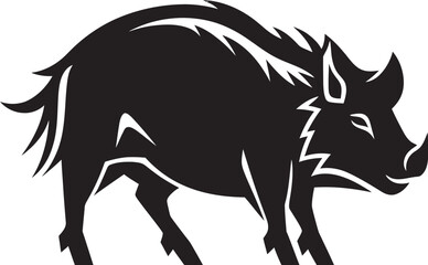 Thunderhoof Tusker Iconic Boar Vector Symbol Boar Blaze Emblematic Logo with Wild Boar