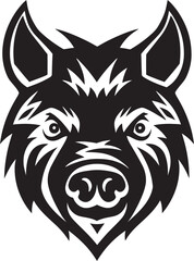 Boar Blitz Emblematic Logo with Boar Ferine Force Vector Wild Boar Emblem