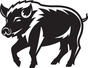 Primeval Fury Wild Boar Vector Emblem Tusked Titan Iconic Boar Logo Graphics