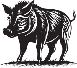 Razorback Rumble Wild Boar Vector Graphics Primal Roar Iconic Boar Logo Design