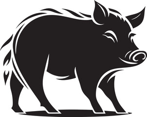 Thunderhoof Tusker Emblematic Vector Boar Boar Blaze Iconic Logo with Wild Boar