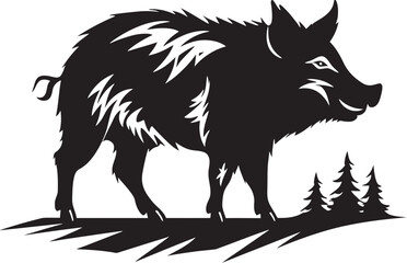Boar Blaze Iconic Logo with Wild Boar Ferocity Forge Vector Boar Emblematic Design