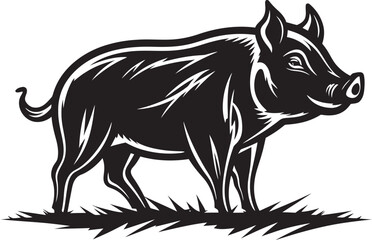 Tribal Tusks Iconic Boar Symbol Wrathful Roar Wild Boar Vector Icon