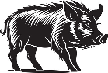 Boar Battalion Iconic Boar Emblem Design Timber Tap Woodpecker Vector Emblem