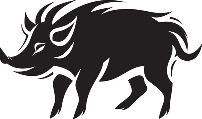 Razorback Reign Wild Boar Emblematic Design Boar Blitz Iconic Vector Symbol