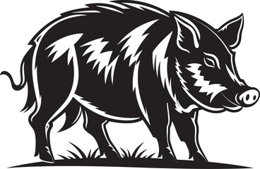 Ferocious Frenzy Iconic Boar Symbol Rampant Roar Wild Boar Iconic Logo
