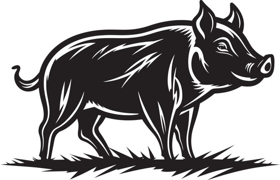 recommend clip art: Tribal Tusks Iconic Boar Symbol Wrathful Roar Wild Boar Vector Icon