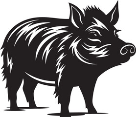 Obraz premium Tusked Titan Iconic Logo with Wild Boar Snorting Fury Vector Boar Emblem