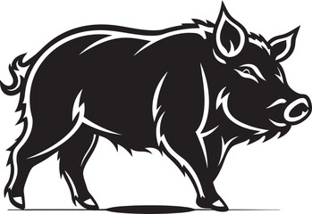 Wild Hog Heraldry Iconic Logo with Boar Ferocious Frenzy Wild Boar Emblem Design