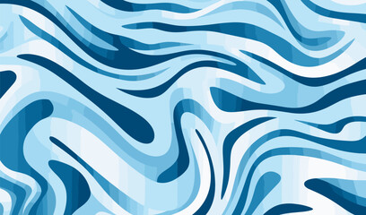 Light blue zebra pattern with wavy lines, seamless pattern vector distorted wallpaper