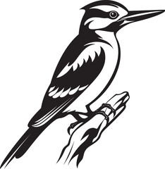 Pecking Precision Iconic Logo Graphics Rustic Rhythm Woodpecker Emblematic Design