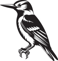 Serrated Symphony Woodpecker Symbol Graphics Vibrant Vigor Vector Logo with Woodpecker Emblem