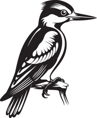 Pecking Precision Woodpecker Symbol Design Rustic Rhythm Vector Logo Design with Woodpecker