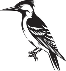 Beak Beat Woodpecker Symbol Graphics Feathered Finesse Vector Logo with Woodpecker Icon