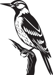 Talon Tapper Woodpecker Emblematic Design Crested Carver Vector Woodpecker Icon Graphics